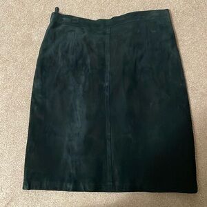 Gorgeous real suede black leather pencil skirt in size 14, fits like a 8 or 10